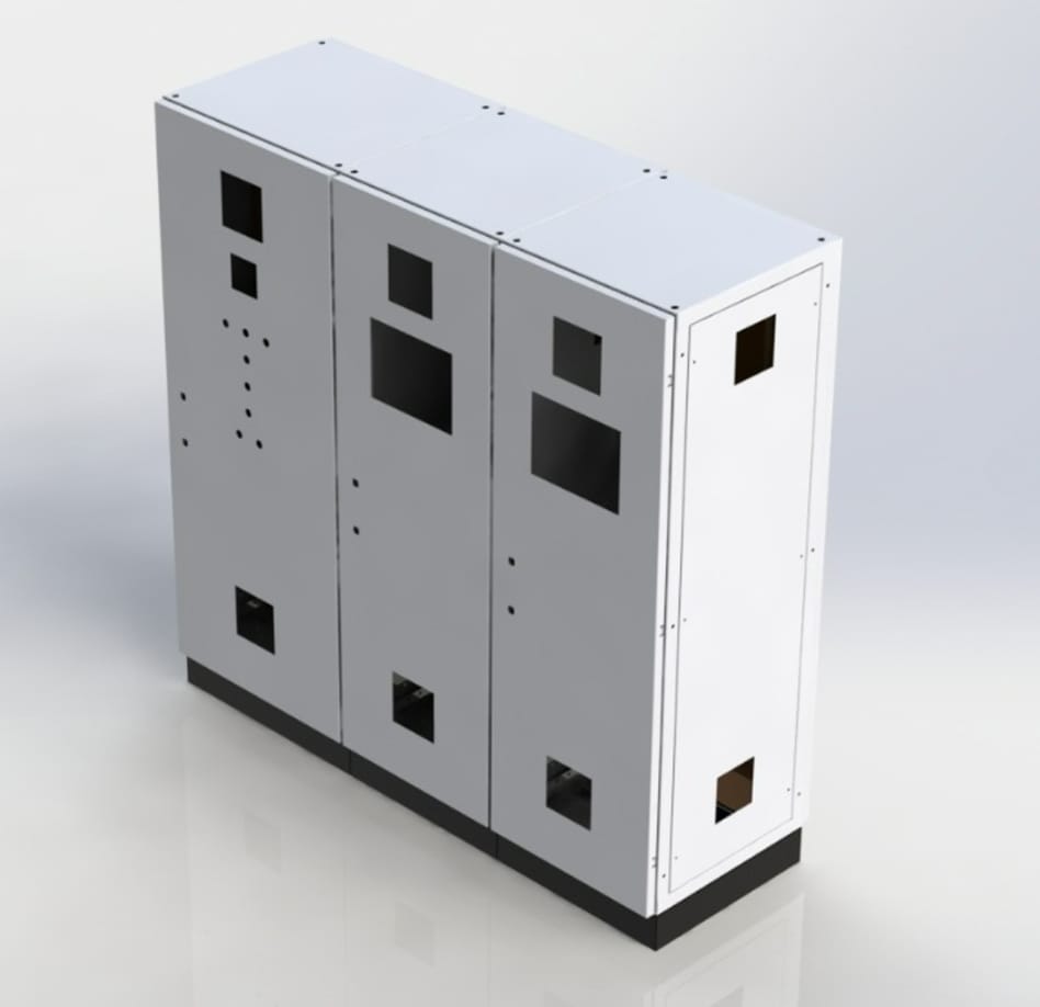 Projeto 3D de conjunto de painéis autoportantes